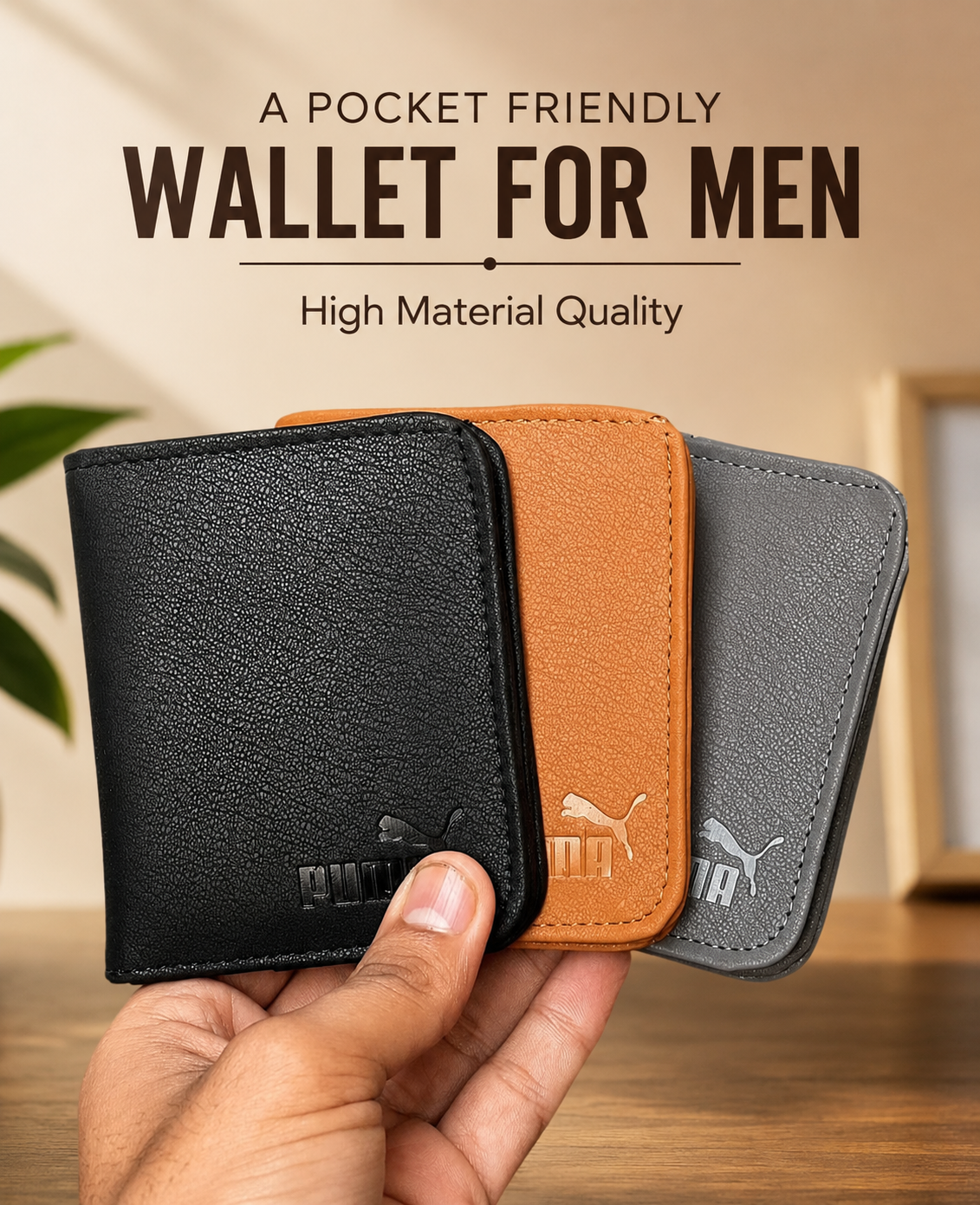 Pocket Friendly Leather Wallet For Men in different colours