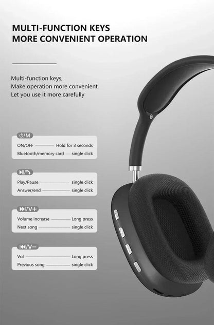 P9 wireless headphones Bluetooth 5.3RGB - In different colours