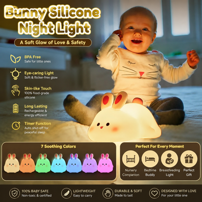 Rechargeable Bunny Night Light - Comfortable and reliable toy for kids