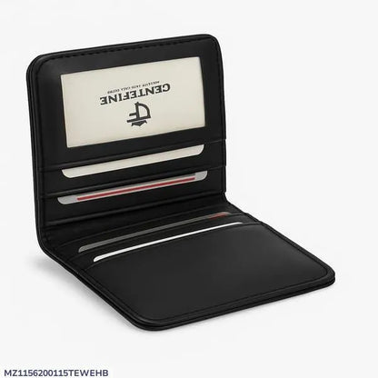 Men's Black leather wallet with card slots