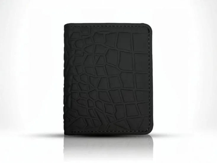 Men's Black leather wallet with card slots