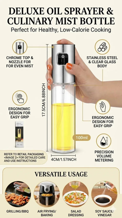 Premium edible oil spray bottle 100ml Most pump