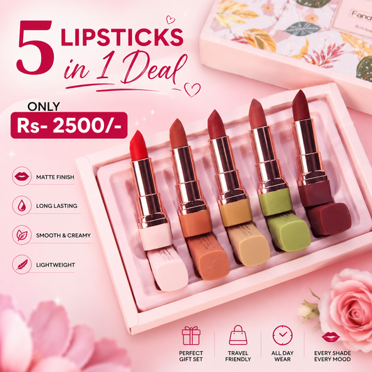 Matte Lipstick set 5pcs nude shade bold coverage